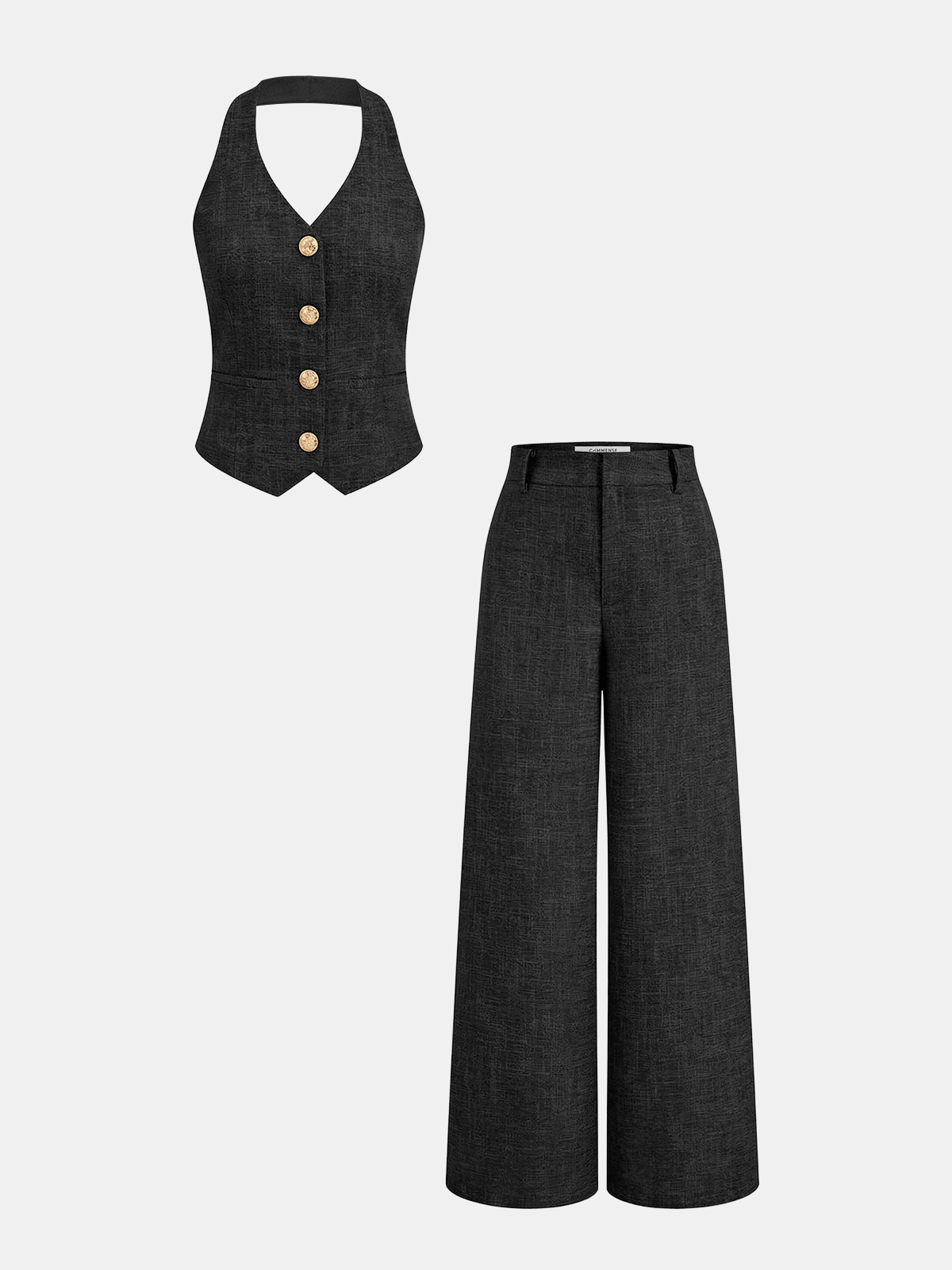Conjunto de Chaleco con tirantes y Pantalones de pierna ancha
