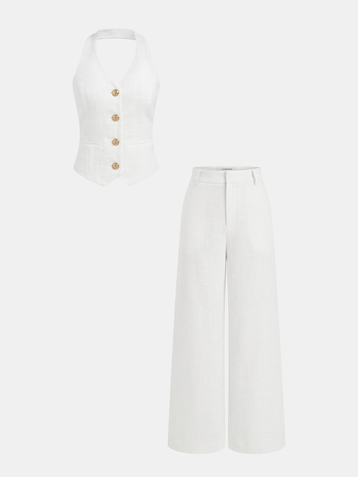 Conjunto de Chaleco con tirantes y Pantalones de pierna ancha