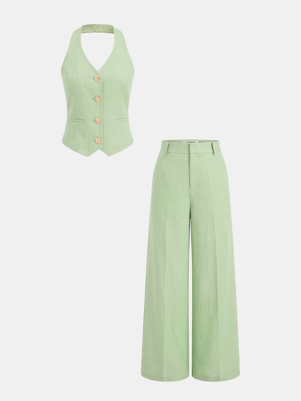 Conjunto de Chaleco con tirantes y Pantalones de pierna ancha