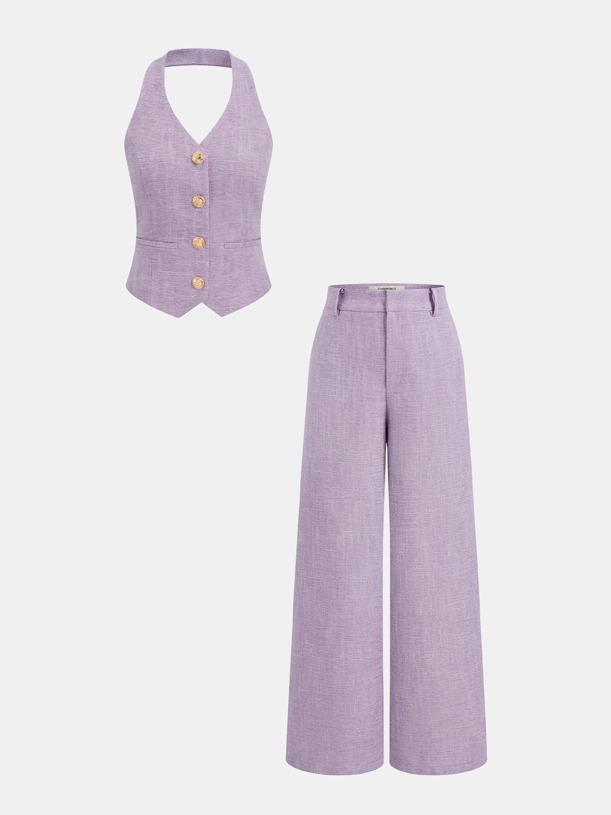 Conjunto de Chaleco con tirantes y Pantalones de pierna ancha