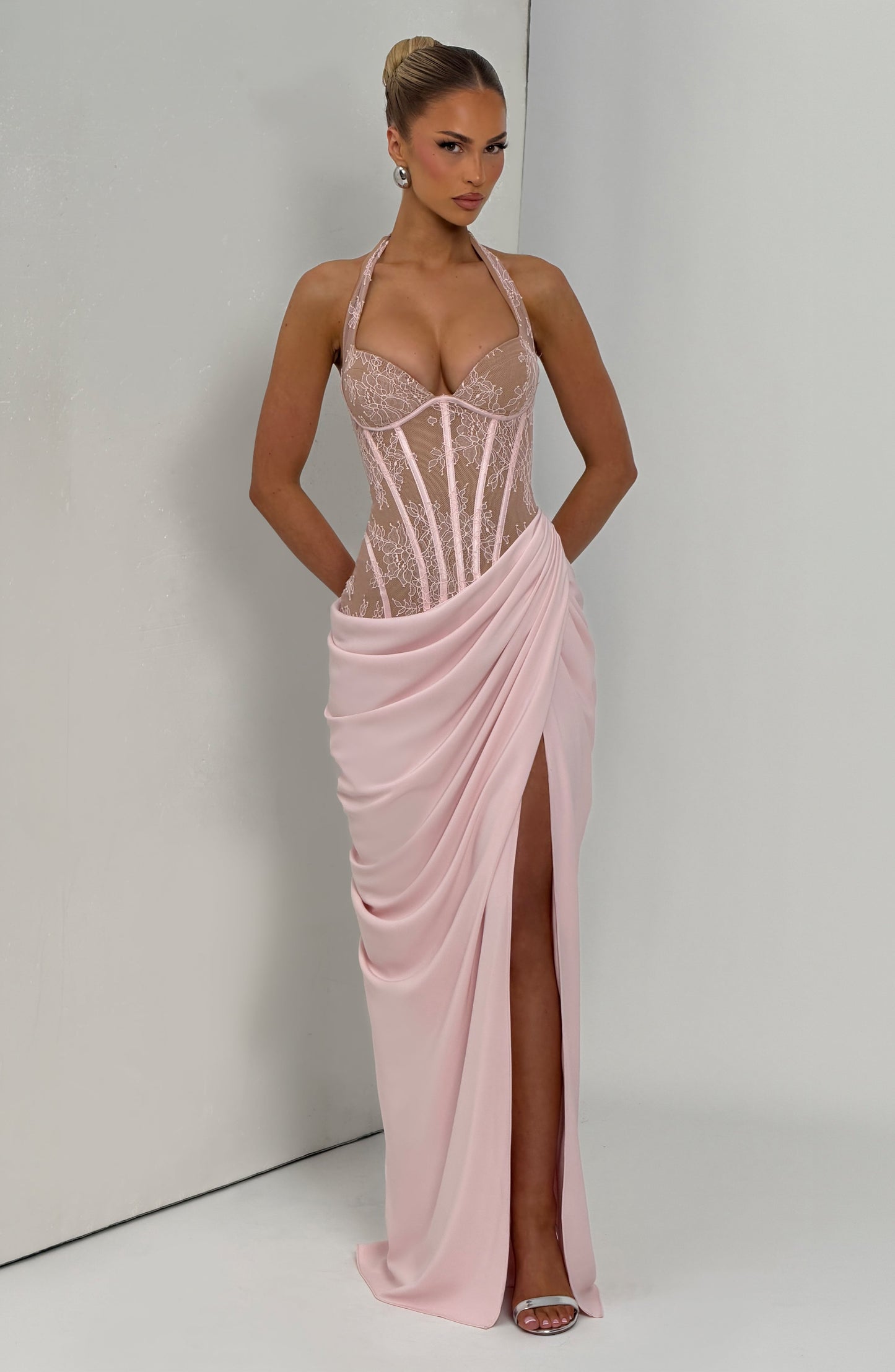 Bonita | Vestido Extra Largo en Rosa Palo