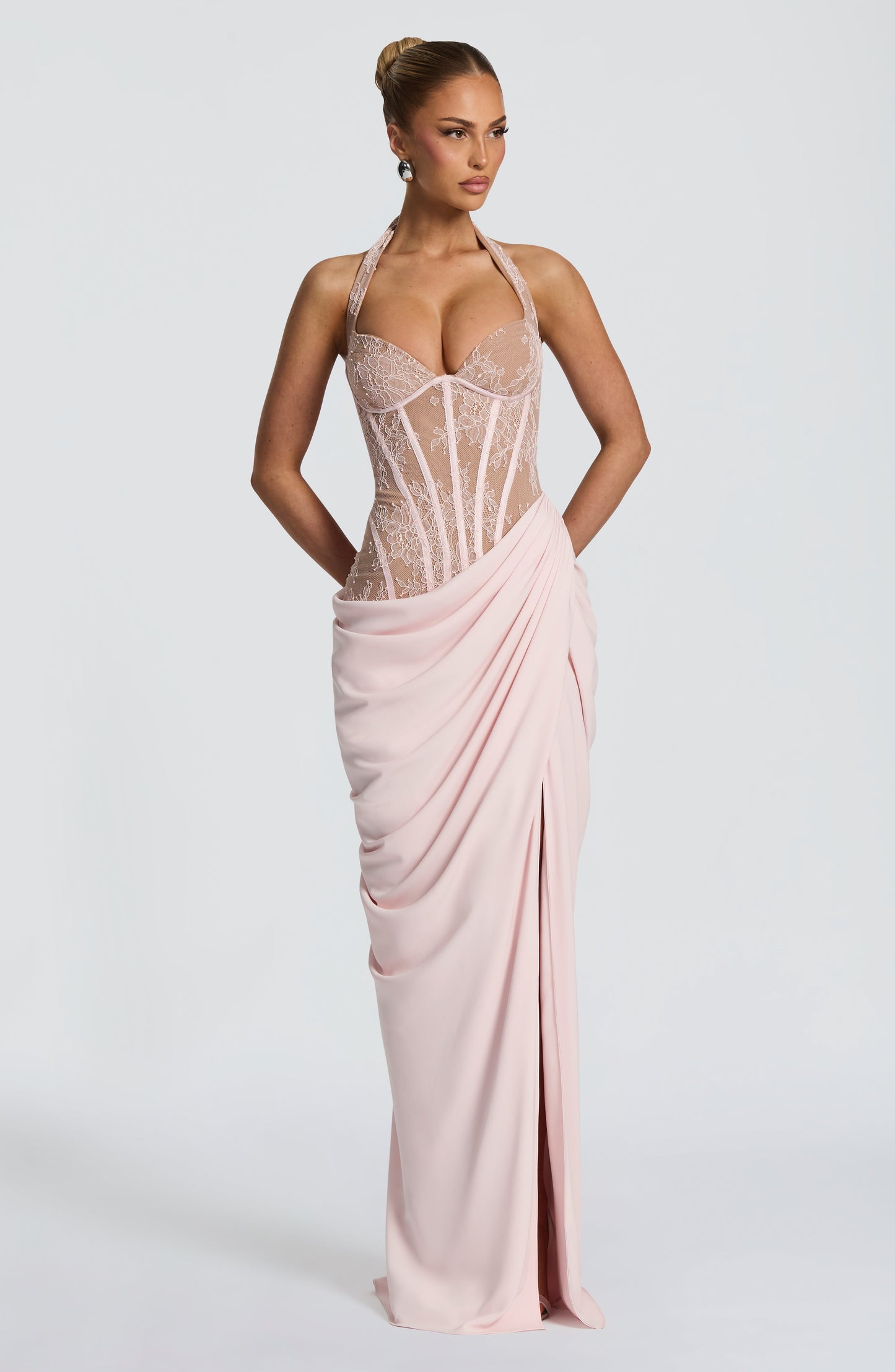 Bonita | Vestido Extra Largo en Rosa Palo