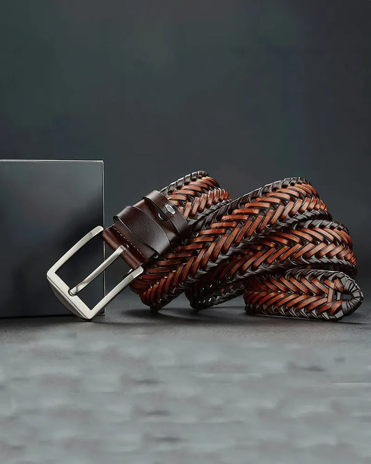 Ceinture en cuir tressé
