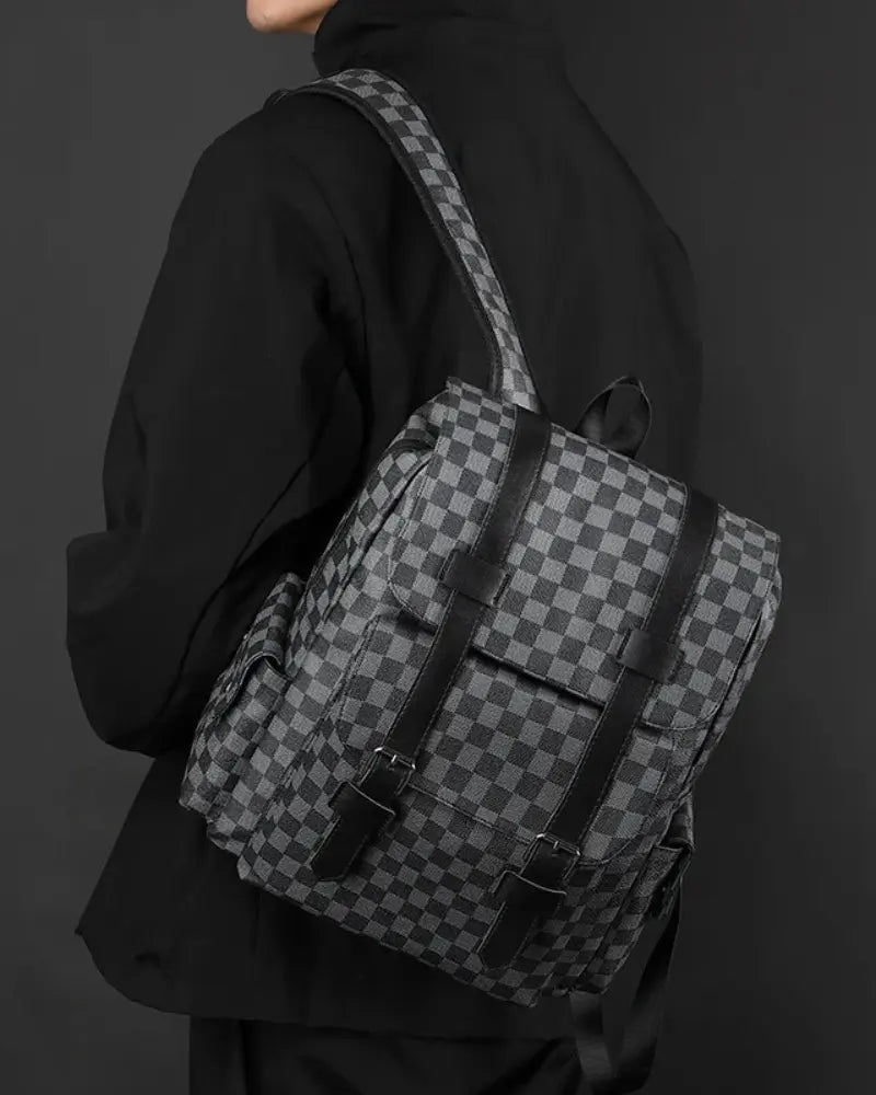 Mochila con Estampado Damier