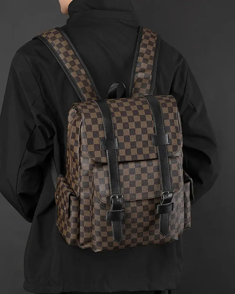 Mochila con Estampado Damier